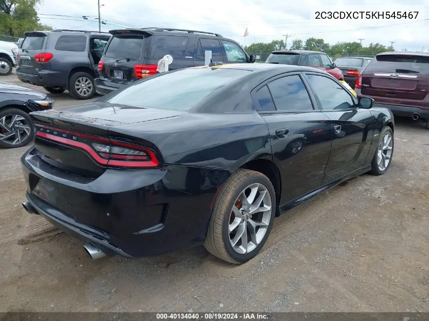 2019 Dodge Charger R/T Rwd VIN: 2C3CDXCT5KH545467 Lot: 40134040