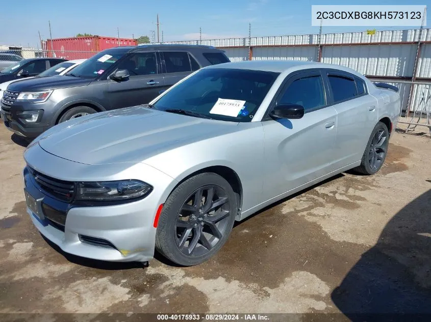 2019 Dodge Charger Sxt Rwd VIN: 2C3CDXBG8KH573123 Lot: 40175933