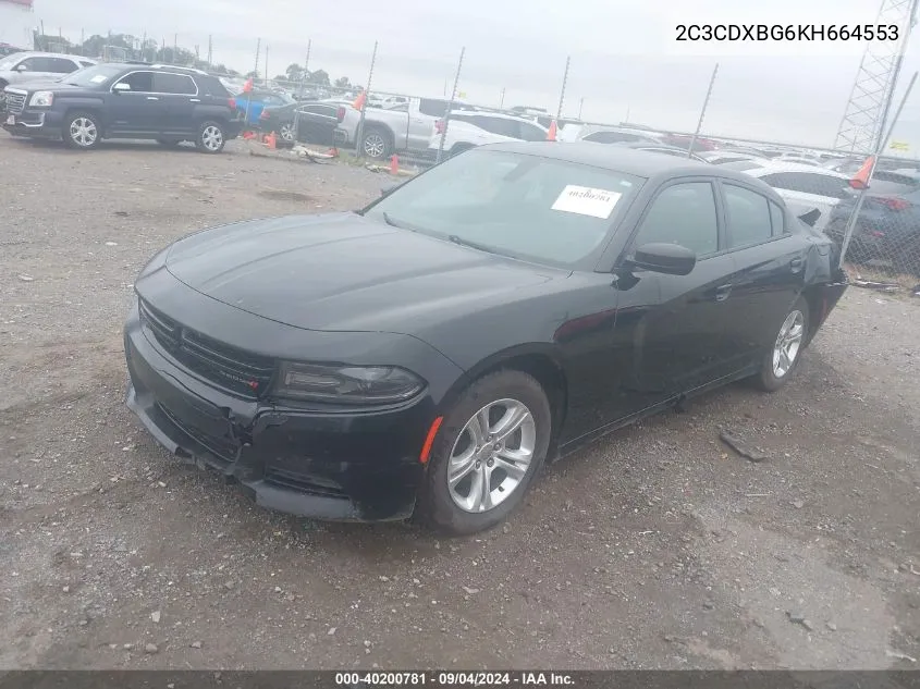 2C3CDXBG6KH664553 2019 Dodge Charger Sxt Rwd