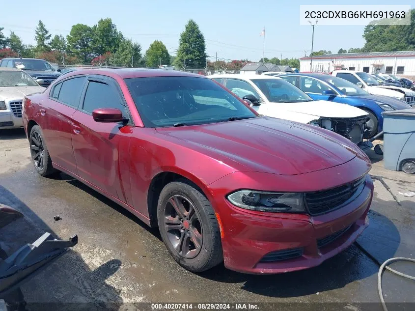 2019 Dodge Charger Sxt Rwd VIN: 2C3CDXBG6KH691963 Lot: 40207414