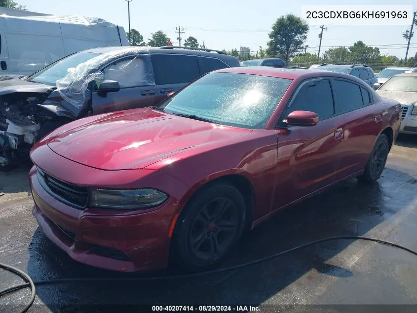 2019 Dodge Charger Sxt Rwd VIN: 2C3CDXBG6KH691963 Lot: 40207414