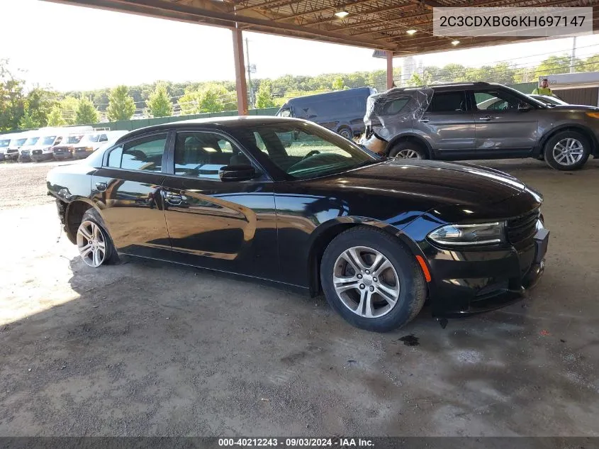 2019 Dodge Charger Sxt Rwd VIN: 2C3CDXBG6KH697147 Lot: 40212243