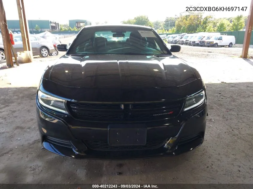 2C3CDXBG6KH697147 2019 Dodge Charger Sxt Rwd