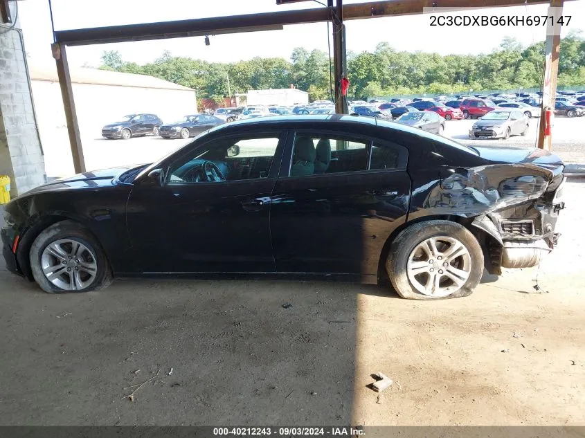 2C3CDXBG6KH697147 2019 Dodge Charger Sxt Rwd