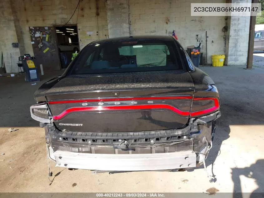 2C3CDXBG6KH697147 2019 Dodge Charger Sxt Rwd