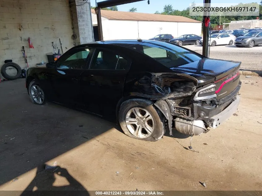 2C3CDXBG6KH697147 2019 Dodge Charger Sxt Rwd