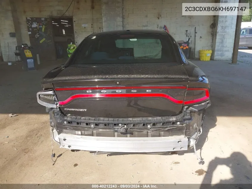 2C3CDXBG6KH697147 2019 Dodge Charger Sxt Rwd