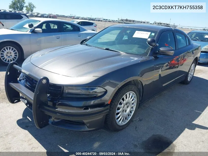 2019 Dodge Charger Police Awd VIN: 2C3CDXKT7KH755358 Lot: 40244720