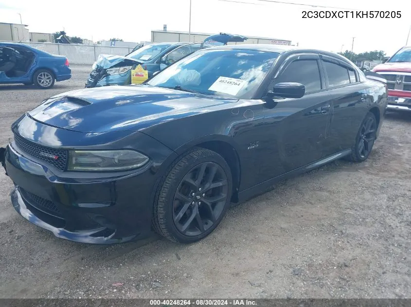 2019 Dodge Charger R/T Rwd VIN: 2C3CDXCT1KH570205 Lot: 40248264