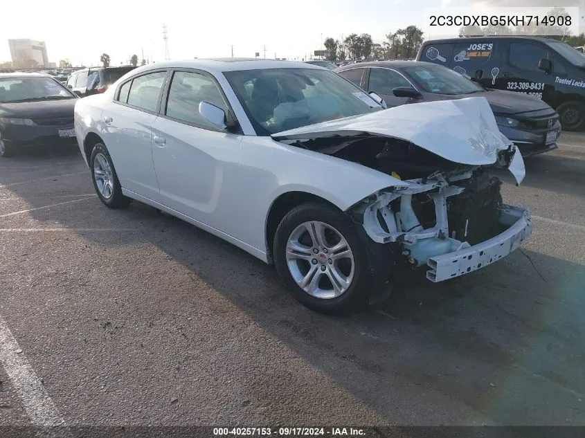 2019 Dodge Charger Sxt Rwd VIN: 2C3CDXBG5KH714908 Lot: 40257153