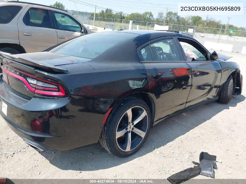 2019 Dodge Charger Sxt VIN: 2C3CDXBG5KH695809 Lot: 40274834