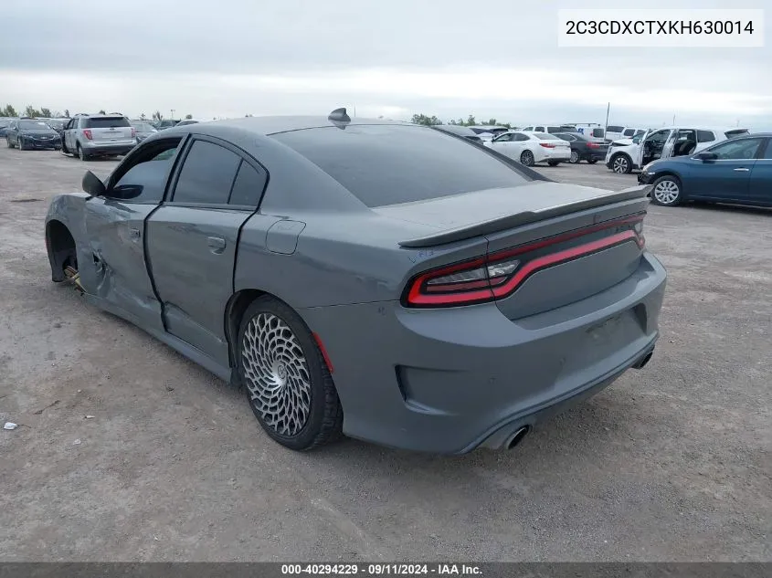 2019 Dodge Charger R/T Rwd VIN: 2C3CDXCTXKH630014 Lot: 40294229