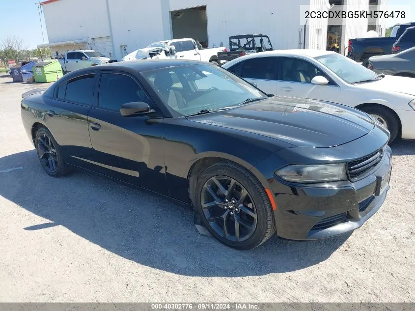 2019 Dodge Charger Sxt VIN: 2C3CDXBG5KH576478 Lot: 40302776