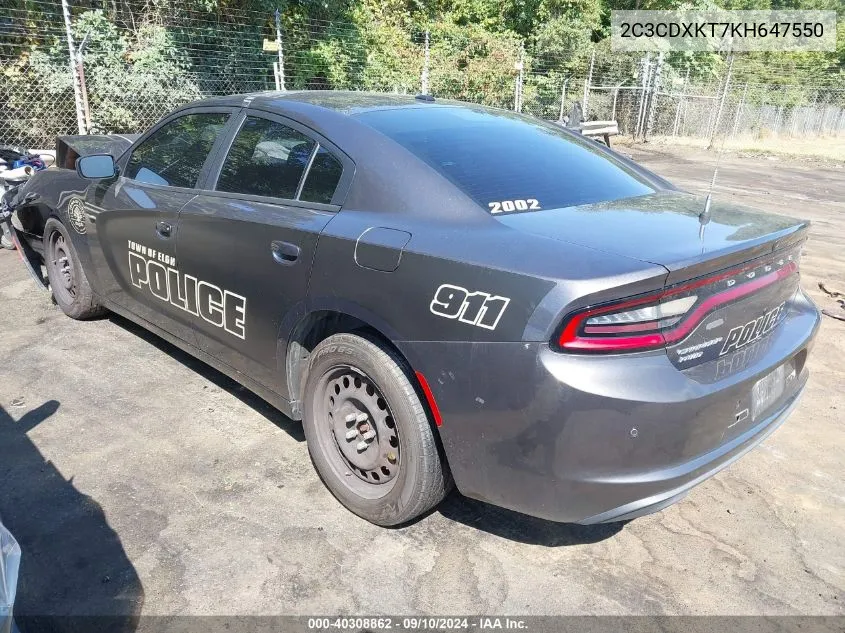 2C3CDXKT7KH647550 2019 Dodge Charger Police Awd