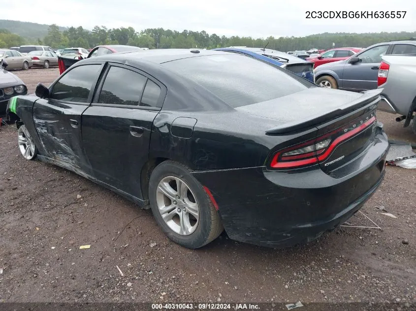 2019 Dodge Charger Sxt Rwd VIN: 2C3CDXBG6KH636557 Lot: 40310043