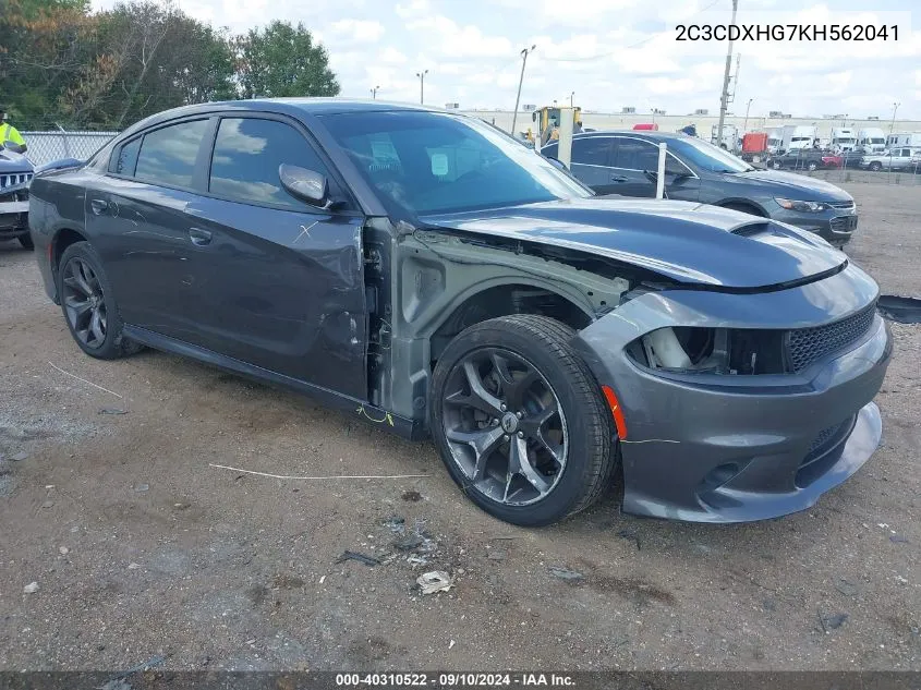 2019 Dodge Charger Gt Rwd VIN: 2C3CDXHG7KH562041 Lot: 40310522