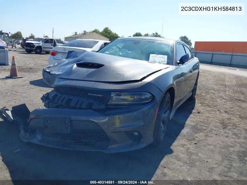 2019 Dodge Charger Gt Rwd VIN: 2C3CDXHG1KH584813 Lot: 40314581