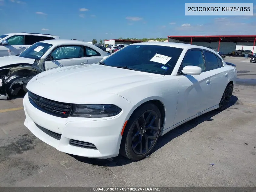 2019 Dodge Charger Sxt Rwd VIN: 2C3CDXBG1KH754855 Lot: 40319871