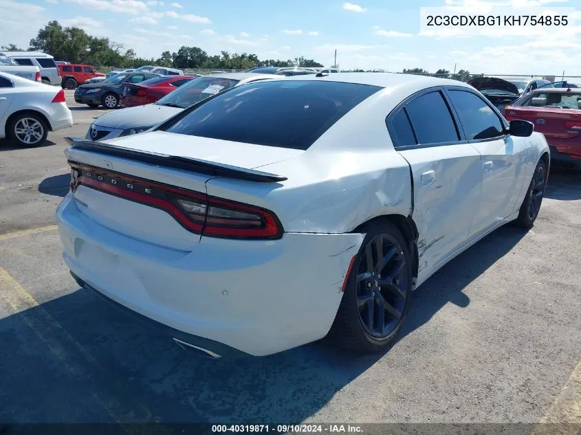 2019 Dodge Charger Sxt Rwd VIN: 2C3CDXBG1KH754855 Lot: 40319871