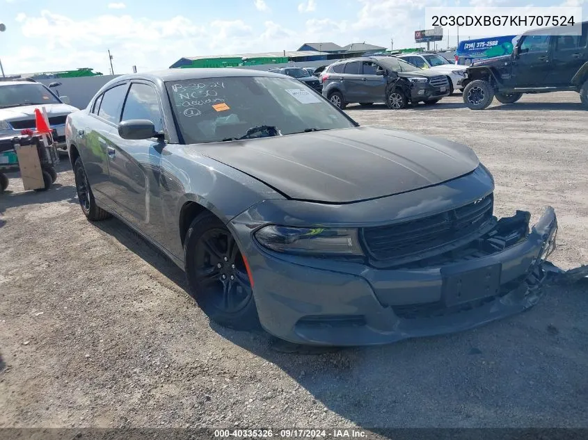 2C3CDXBG7KH707524 2019 Dodge Charger Sxt Rwd