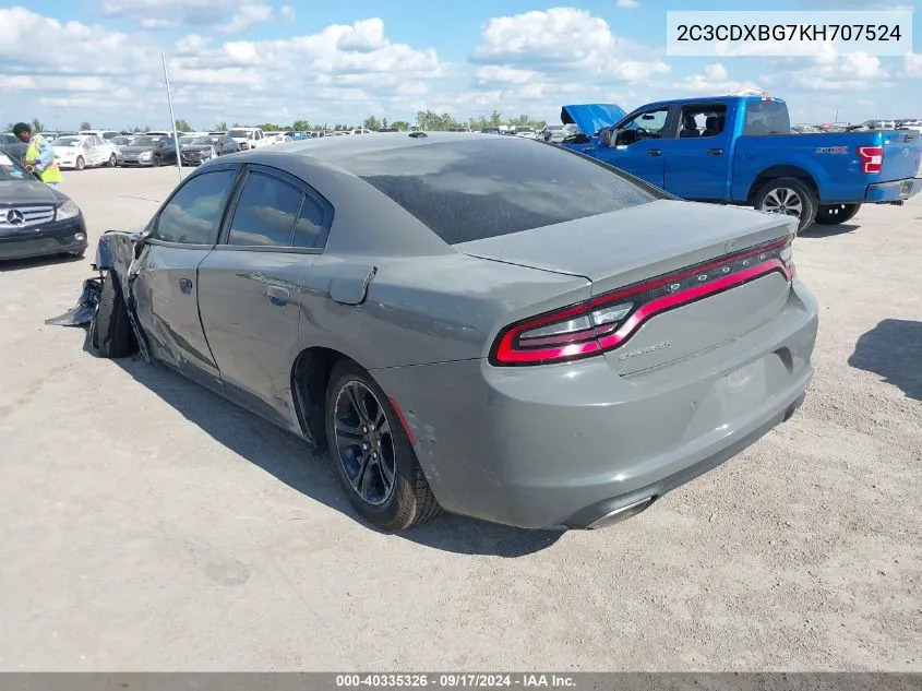 2C3CDXBG7KH707524 2019 Dodge Charger Sxt Rwd