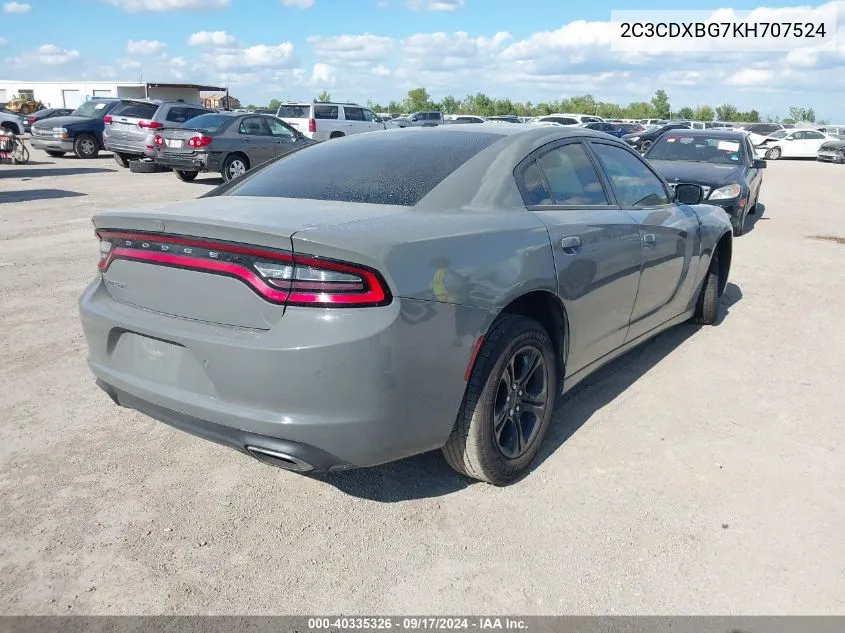 2C3CDXBG7KH707524 2019 Dodge Charger Sxt Rwd