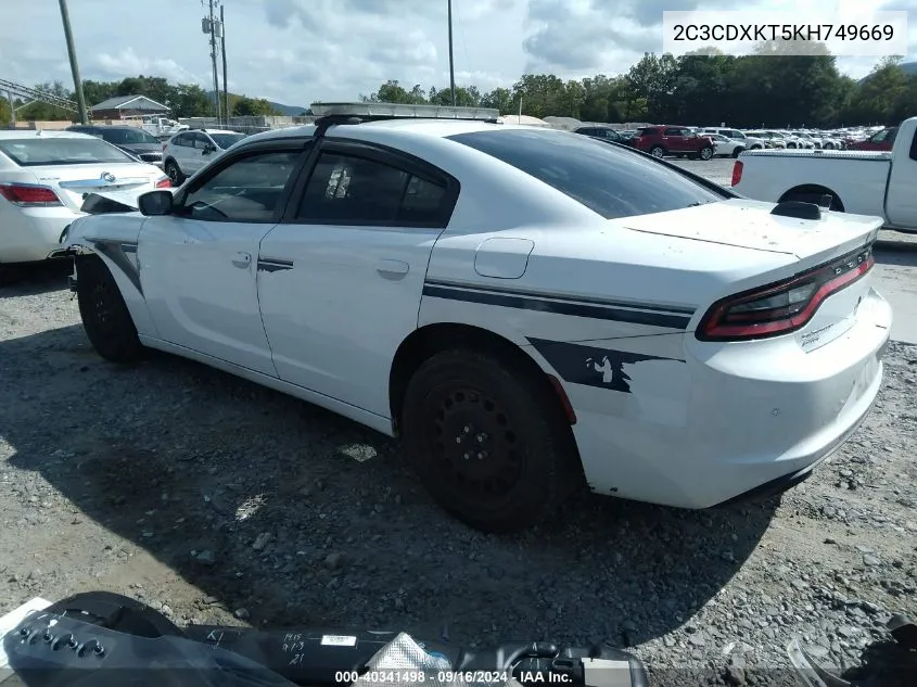 2019 Dodge Charger Police Awd VIN: 2C3CDXKT5KH749669 Lot: 40341498