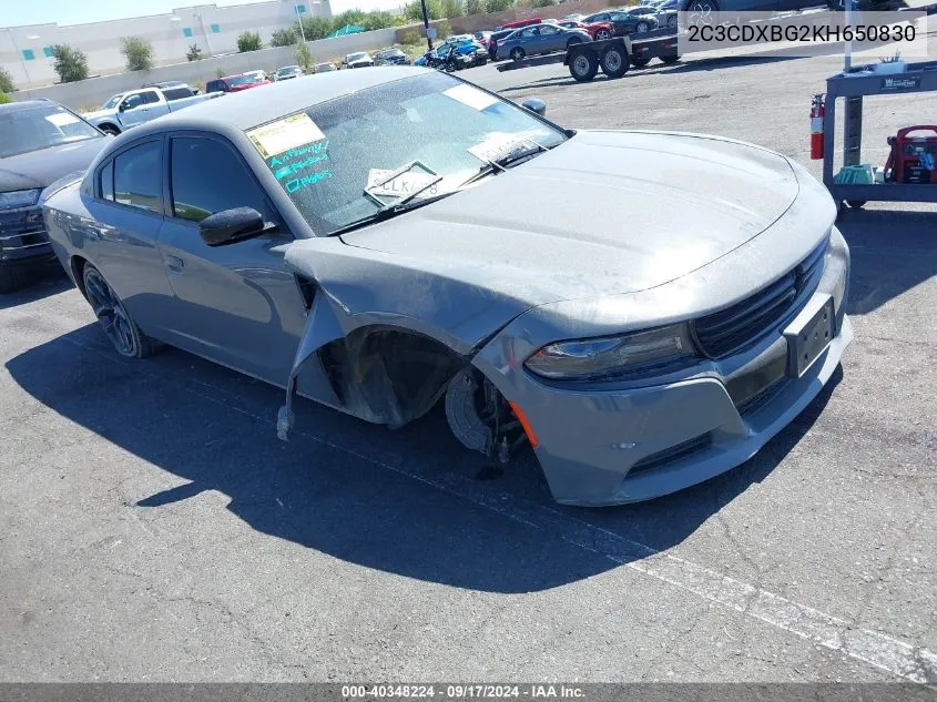 2C3CDXBG2KH650830 2019 Dodge Charger Sxt Rwd