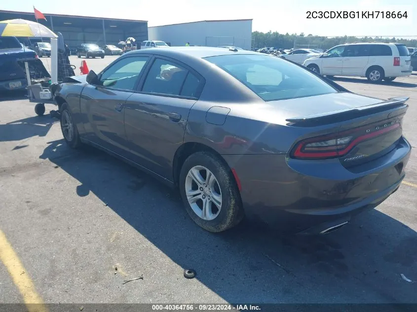 2C3CDXBG1KH718664 2019 Dodge Charger Sxt Rwd