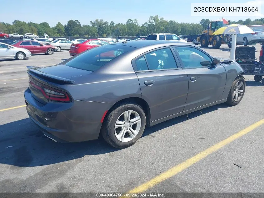 2C3CDXBG1KH718664 2019 Dodge Charger Sxt Rwd