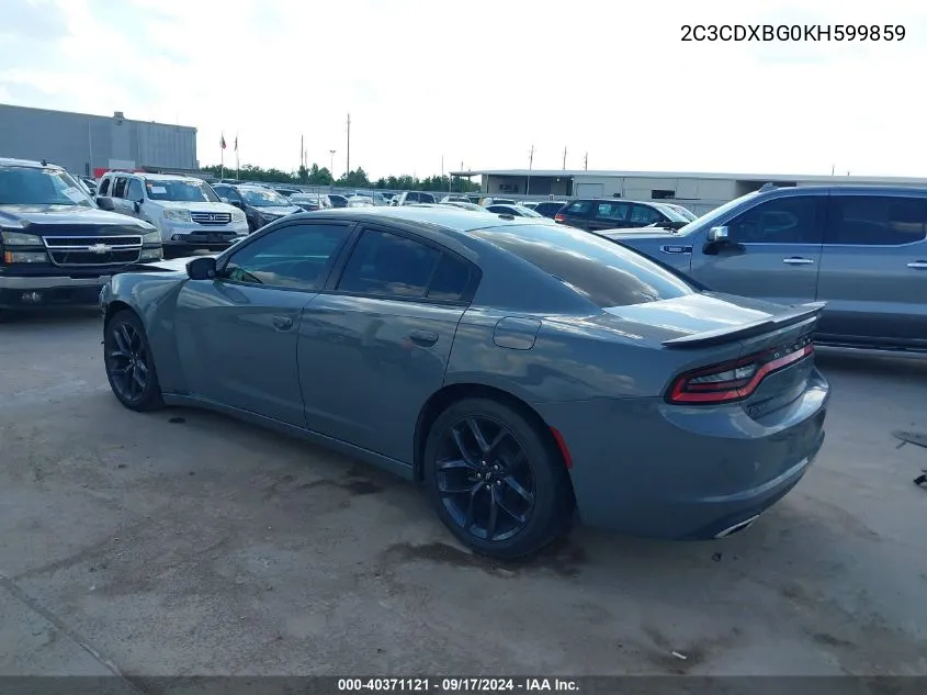 2019 Dodge Charger Sxt Rwd VIN: 2C3CDXBG0KH599859 Lot: 40371121