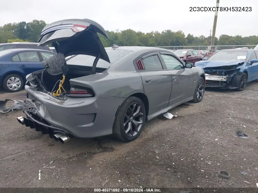 2019 Dodge Charger R/T VIN: 2C3CDXCT8KH532423 Lot: 40371692