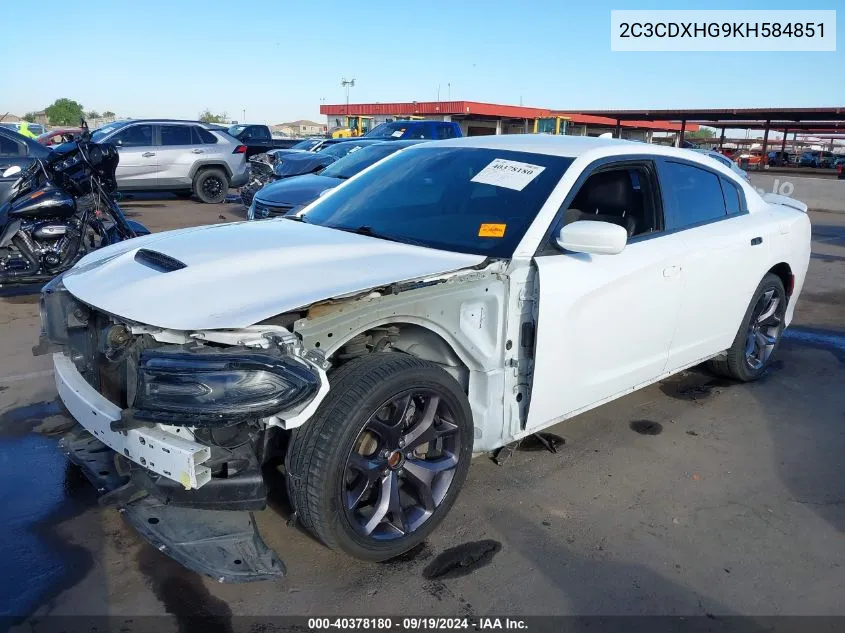 2C3CDXHG9KH584851 2019 Dodge Charger Gt Rwd