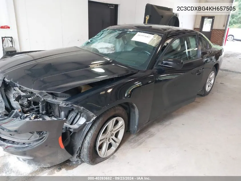 2C3CDXBG4KH657505 2019 Dodge Charger Sxt Rwd