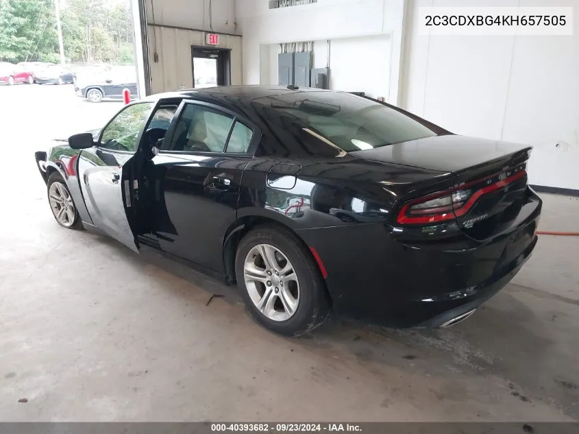 2019 Dodge Charger Sxt Rwd VIN: 2C3CDXBG4KH657505 Lot: 40393682