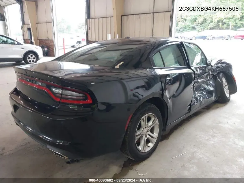 2019 Dodge Charger Sxt Rwd VIN: 2C3CDXBG4KH657505 Lot: 40393682