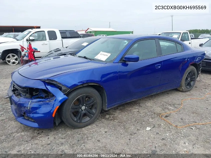 2019 Dodge Charger Sxt Rwd VIN: 2C3CDXBG0KH695569 Lot: 40394204