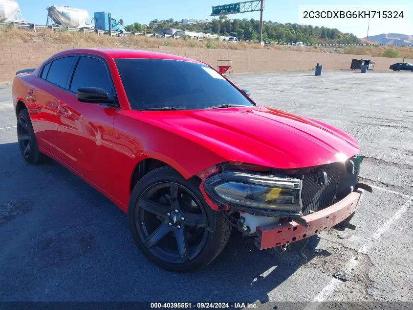 2C3CDXBG6KH715324 2019 Dodge Charger Sxt Rwd