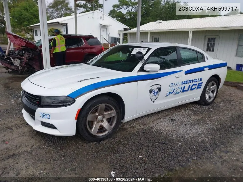 2019 Dodge Charger Police VIN: 2C3CDXAT4KH599717 Lot: 40396188