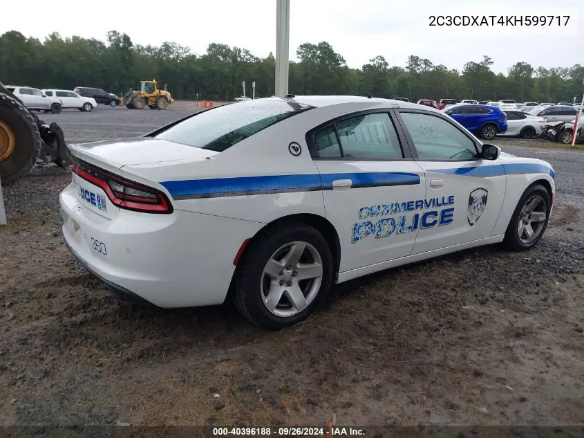 2019 Dodge Charger Police VIN: 2C3CDXAT4KH599717 Lot: 40396188