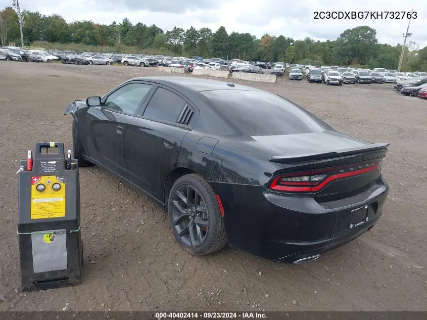 2C3CDXBG7KH732763 2019 Dodge Charger Sxt Rwd