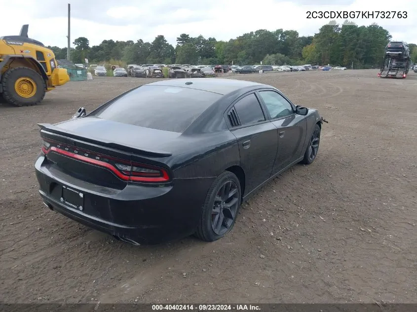 2C3CDXBG7KH732763 2019 Dodge Charger Sxt Rwd