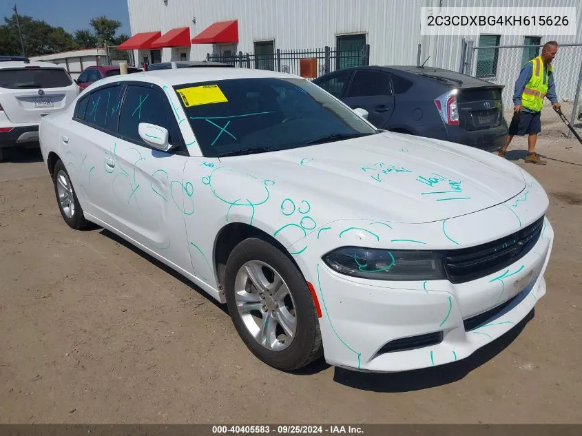 2019 Dodge Charger Sxt Rwd VIN: 2C3CDXBG4KH615626 Lot: 40405583