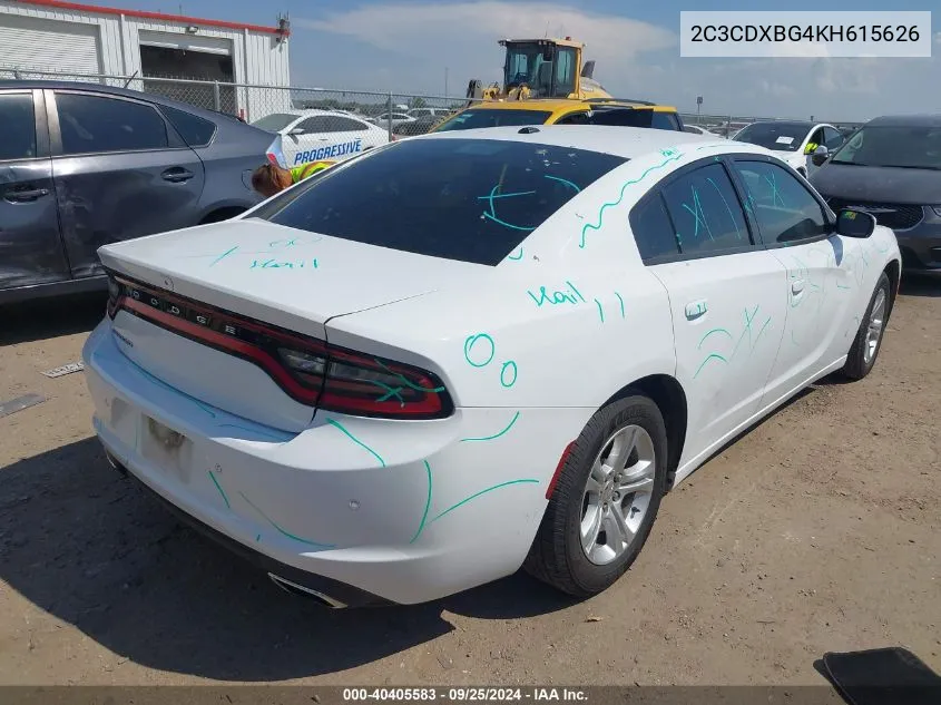 2019 Dodge Charger Sxt Rwd VIN: 2C3CDXBG4KH615626 Lot: 40405583