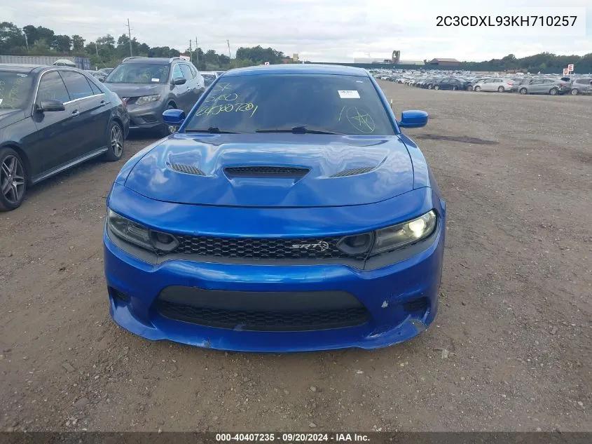 2C3CDXL93KH710257 2019 Dodge Charger Srt Hellcat Rwd