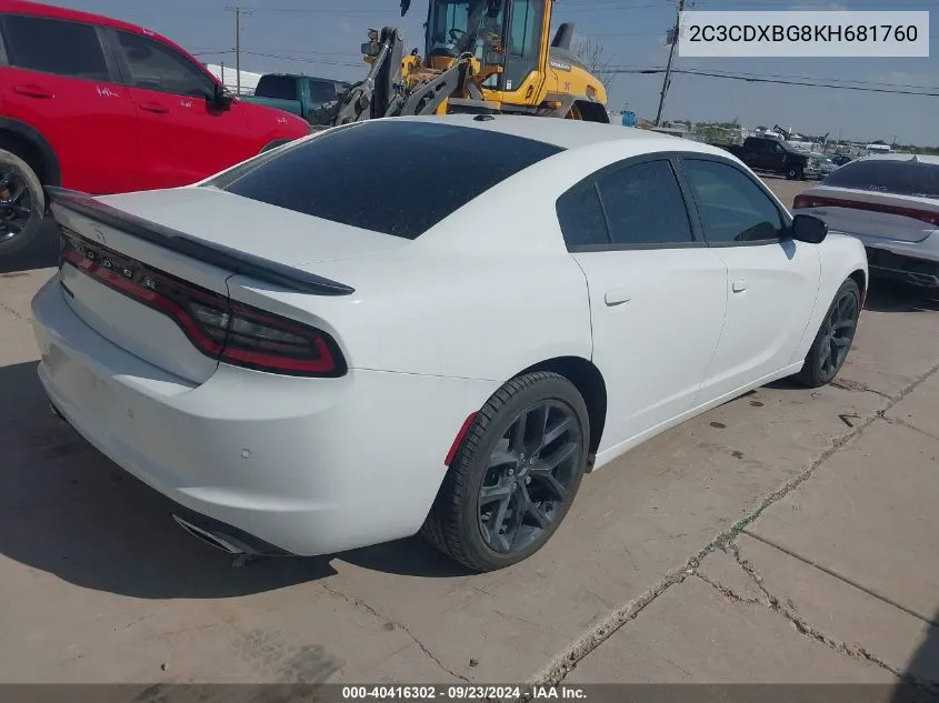 2C3CDXBG8KH681760 2019 Dodge Charger Sxt Rwd