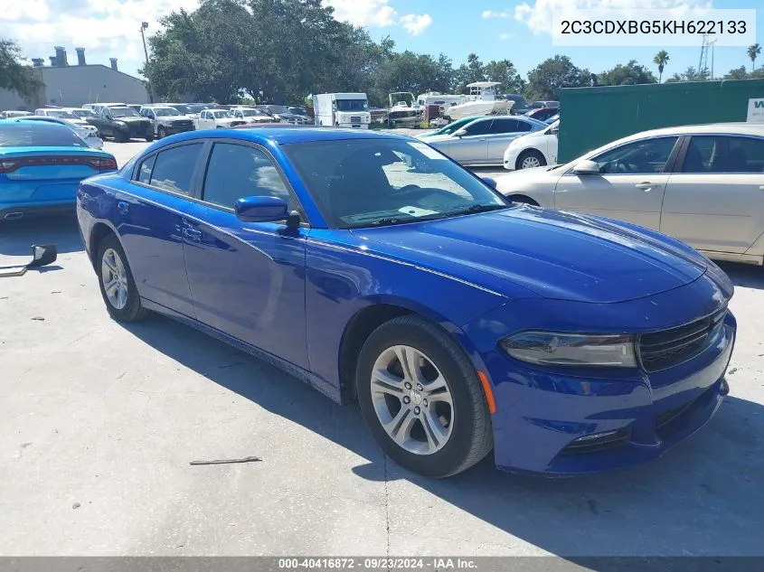 2019 Dodge Charger Sxt Rwd VIN: 2C3CDXBG5KH622133 Lot: 40416872