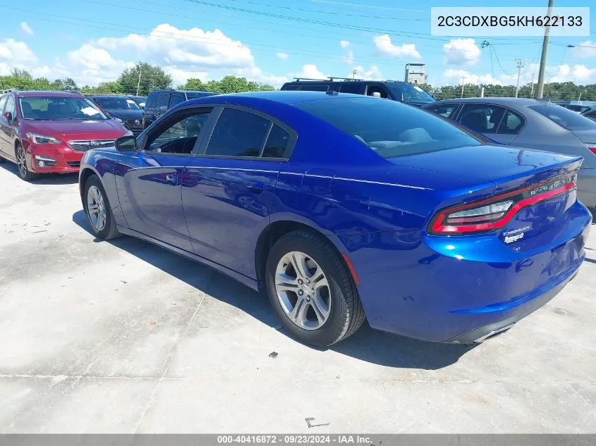 2019 Dodge Charger Sxt Rwd VIN: 2C3CDXBG5KH622133 Lot: 40416872