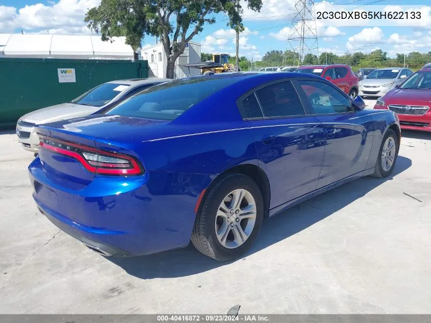 2019 Dodge Charger Sxt Rwd VIN: 2C3CDXBG5KH622133 Lot: 40416872