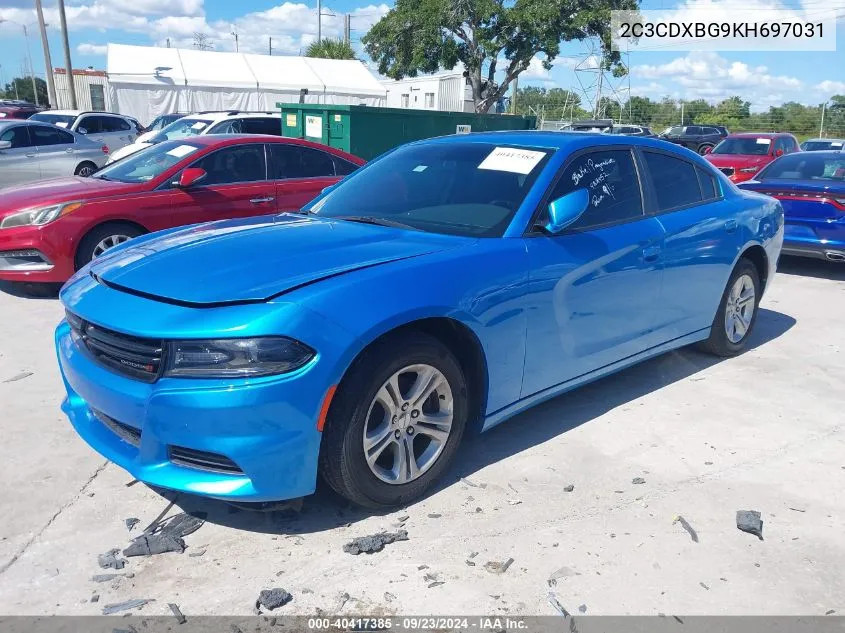 2019 Dodge Charger Sxt Rwd VIN: 2C3CDXBG9KH697031 Lot: 40417385